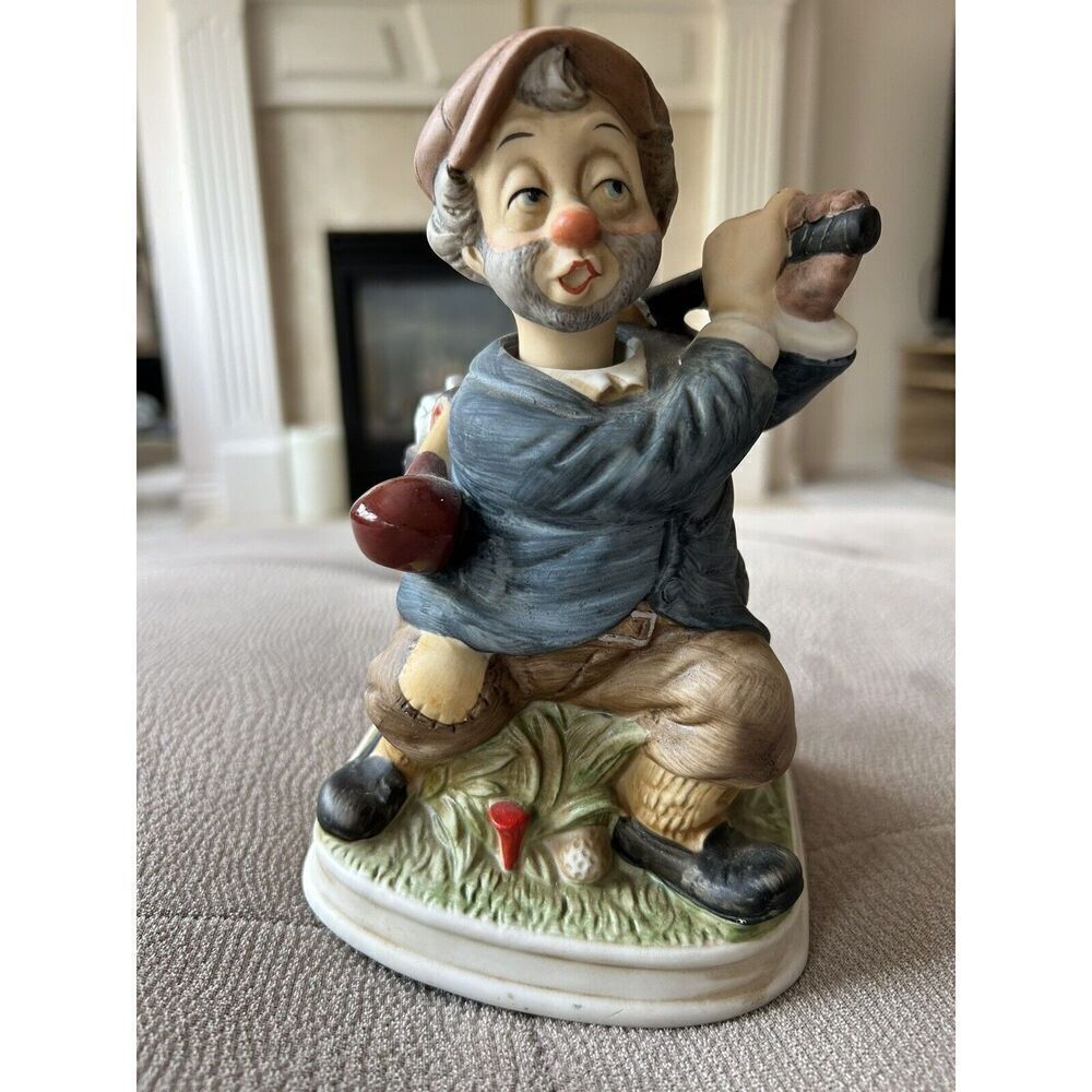 Waco 8" Golfer Man with Moving Head Music Box Plays IT'S IMPOSIBLE Figurine